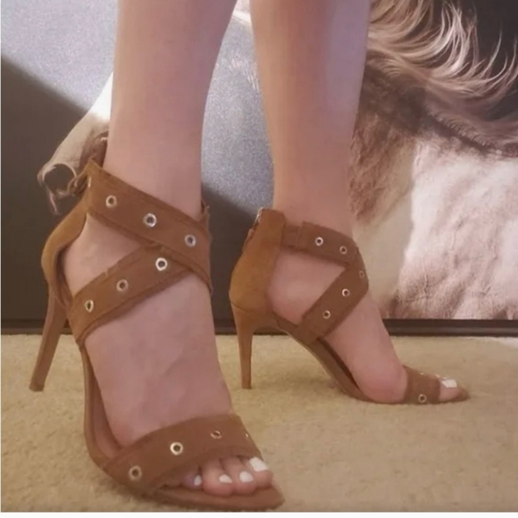 Halogen Tan Strappy Heels - Picture 1 of 6